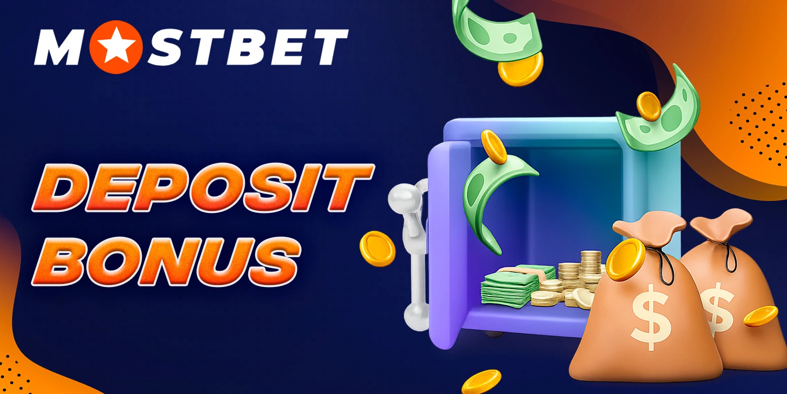 MostBet first deposit bonus promotion banner